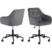 Ebuy24 Actona Brooke, Gepolsterter Sitz, Gepolsterte Rückenlehne, Grau, Grau, Stoff, Stoff