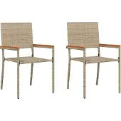 Syfax Garten Stapelstühle 2 stk. Beige Poly-Rattan