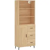 Syfax Highboard Sonoma-Eiche 69,5x34x180 cm Holzwerkstoff