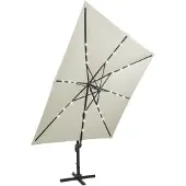 Syfax Ampelschirm mit LED-Beleuchtung 300 cm Sandweiß