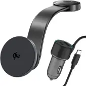4smarts Qi2, Auto, Zigarettenanzünder, 12 V, Kabelloses Aufladen, 1,2 m, Grau