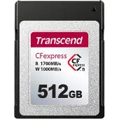 Transcend CFexpress 820, 512 GB, CFexpress, NAND, 1700 MB/s, 1000 MB/s, Schwarz