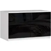 Akord Furniture Factory SP0PSYSNADCZARPOL, Weiß, Garderobe, 2 Regale, 2 Tür(en), Glänzend, Drehtür