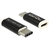 DeLOCK 65678, USB 2.0-C, USB 2.0 Micro-B, Schwarz, Weiß