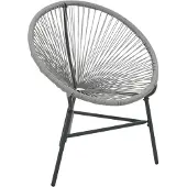 Syfax Garten-Mondstuhl Poly-Rattan Grau