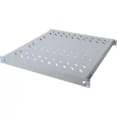Digitus Fachboden mit variablen Befestigungsschienen zum Festeinbau in 483 mm (19")-Schränke, Hellgrau, 3,2 kg