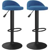 Syfax Barhocker 2 Stk. Blau Samt