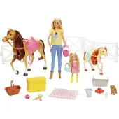 Mattel FXH15 - Barbie - Puppen-Spielset Reitspaß, Pferde mit Zubehör