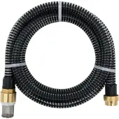 Syfax Saugschlauch mit Messing-Anschlüssen Schwarz 1,1" 4 m PVC