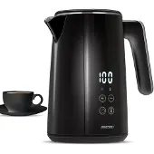 MPM Wasserkocher mit Temperaturregelung, kabellos, MCZ-120/C schwarz