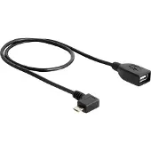 DeLOCK USB micro-B - USB 2.0-A, 0.5m, 0,5 m, Micro-USB B, USB A, USB 2.0, Männlich/Weiblich, Schwarz