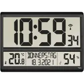 TFA Digitale XL-Funkuhr mit Raumklima und Wochentaganzeige, 60.4520.01,