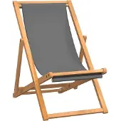 Syfax Strandstuhl Klappbar Massivholz Teak Grau