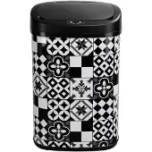 Kitchen Move Automatischer 58-liter-edelstahlabfallbehälter mit zementfliesenmuster BAT-58LS06A TILE BLACK SS