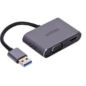 UNITEK V1304A, 0,15 m, USB Typ-A, HDMI + VGA (D-Sub), Männlich, Weiblich, Gerade