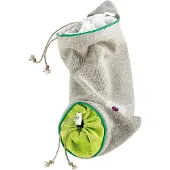 Mastrad Gemüseaufbewahrungsbeutel Klein, Knoblauchbeutel, Gemüsebeutel, Gemüsesack, Stoff, Grün, F93362