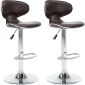 Syfax Barhocker 2 Stk. Braun Kunstleder