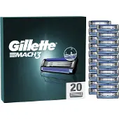 Gillette Mach3 Rasierklingen für Herren, 20 Stück Ersatzklingen mit 3 Klingen