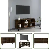 The Living Store TV-Schrank mit Metallbeinen Räuchereiche 103,5x30x50 cm