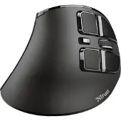 Trust Voxx Vertikale Kabellose Maus, Wiederaufladbare Ergonomische Funkmaus, Bluetooth und 2.4 GHz Verbindung, 9 Tasten, 1200-2400 DPI, PC/Mac/Computer/Laptop/MacBook/Chromebook - Schwarz