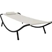 Syfax Gartenbett Creme 200x90 cm Stahl