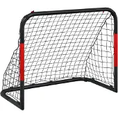 Syfax Fußballtor mit Netz Rot und Schwarz 90x48x71 cm Stahl