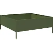 Syfax Hochbeet Olivgrün 100x100x25 cm Stahl