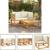 The Living Store Garten-Ecksofas mit Kissen 2 Stk. Massivholz Akazie