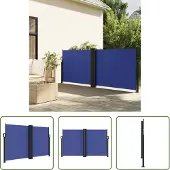 The Living Store Seitenmarkise Ausziehbar Blau 140x1000 cm