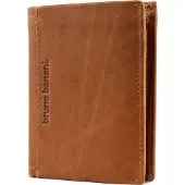 Bruno Banani Leder Geldbörse Arizona Wallet High with Flap Cognac braun