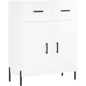 Syfax Sideboard Hochglanz-Weiß 69,5x34x90 cm Holzwerkstoff