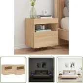 The Living Store TV-Wandschränke mit LED-Leuchten 2 Stk. Sonoma-Eiche 40x30x40cm