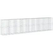 vidaXL Gabione mit Deckel 850x100x200 cm Verzinktes Eisen