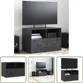 The Living Store TV-Schrank Schwarz 67x39x44 cm Stahl