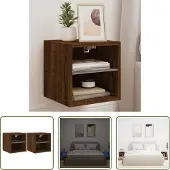 The Living Store TV-Wandschränke mit LED-Leuchten 2 Stk. Braun Eichen-Optik