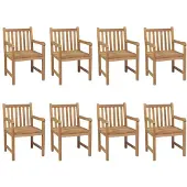 Syfax Gartenstühle 8 Stk. mit Beigen Kissen Massivholz Teak