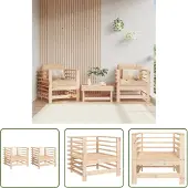 The Living Store Gartenstühle 2 Stk. Massivholz Kiefer