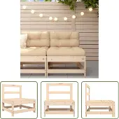 The Living Store Garten-Mittelsofa Massivholz Kiefer