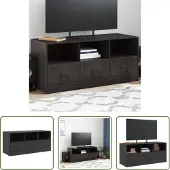 The Living Store TV-Schrank Schwarz 99x39x44 cm Stahl