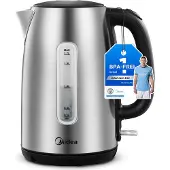 Midea MK-17S30A2, 1,7 l, 2200 W, Edelstahl, Edelstahl, Wasserstandsanzeige