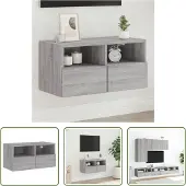 The Living Store TV-Wandschrank Grau Sonoma 60x30x30 cm Holzwerkstoff