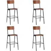 Syfax Barhocker 4 Stk. Massives Sperrholz Stahl