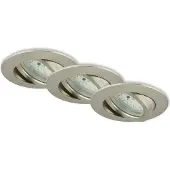 Briloner LED Einbauleuchten Dimmbar Schwenkbar 3er Set 5,5 W silber Kunststoff