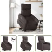 The Living Store Relaxsessel mit Aufstehhilfe Elektrisch Dunkelbraun Stoff