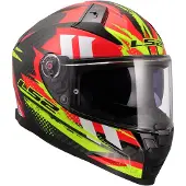 LS2 Integralhelm LS2 FF811 VECTOR II CARBON Tantic Glänzend Rot Hi-Viz Gelb größe 3XL