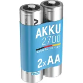Ansmann Blister 2 X Accu, AA, 2700mAh, AA / HR6, Nickel-Metallhydrid (NiMH), 1,2 V, 2700 mAh, Blau