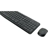 Logitech MK235, Volle Größe (100%), Kabellos, RF Wireless, Grau, Maus enthalten