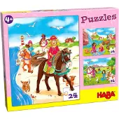 Haba Puzzles Pferdefreundinnen. 3 Motive je 24 Teile