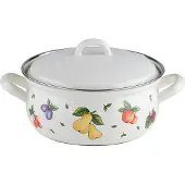 Riess Emaille Kasserolle mit Deckel Ø 16 cm, 1 l Fruit Garden