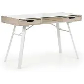 Halmar PC-Tisch mit Glas B-33 - Dub-Sonoma / Weiß